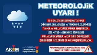 Kahramanmaraş AKOM’dan Hafta Sonu Uyarısı