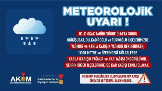 Kahramanmaraş için yağış uyarısı