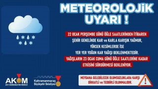 Kahramanmaraş’ta Yoğun Kar Bekleniyor