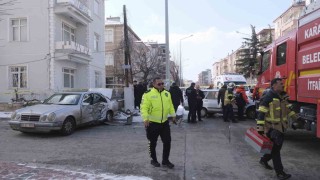 Karamanda iki otomobilin karıştığı kazada karı koca yaralandı
