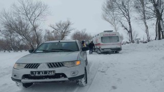 Karlı yollar aşıldı, kalp hastası muhtar için ekipler seferber oldu