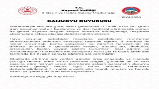 Kayseride eğitime 1 gün ara verildi