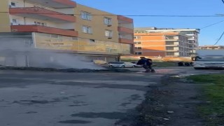 Kazı sırasında delinen doğal gaz borusu nedeniyle faciadan dönüldü