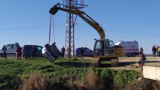Keşanda sulama kanalına düşen otomobilin sürücüsü hayatını kaybetti