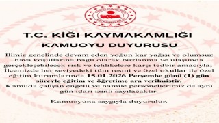 Kiğı ilçesinde eğitime 1 gün ara verildi