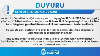 Kırklareli genelinde don ve buzlanma uyarısı: 6 gün sürecek