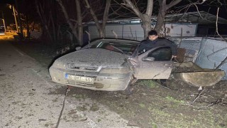 Kontrolden çıkan otomobil ağaca çarptı: 4 yaralı