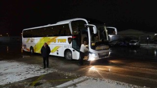 Malatyada kar yağış nedeniyle otobüs seferleri durduruldu