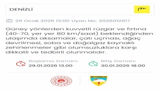 Meteoroloji Denizli için fırtına uyarısında bulundu