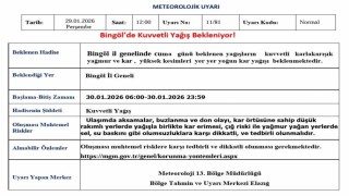 Meteorolojiden Bingöl için kuvvetli yağış uyarısı