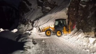 Pervaride çığ düşen yol ulaşıma açıldı