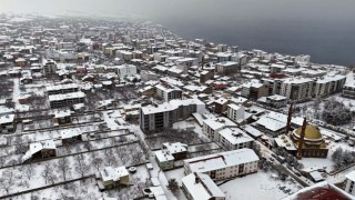 ‘Sakin şehir Ahlatın kış manzarası kamerada