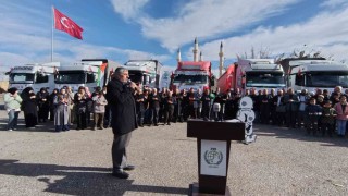 Şanlıurfadan Gazzeye 6 tır insani yardım malzemesi gönderildi
