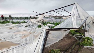 Seydikemerde hortumun vurduğu seralarda hasar tespit çalışmaları başladı