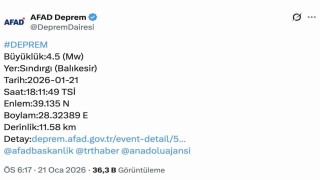 Sındırgıdaki 4.5lik deprem Bursada da hissedildi