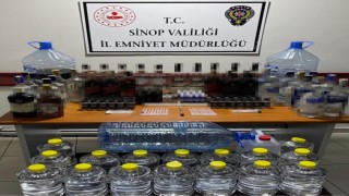 Sinopta litrelerce kaçak ürün ele geçirildi
