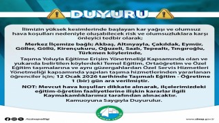 Sinopta taşımalı eğitime kar engeli