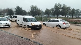 Son anda fark ettiği dev dalgaların arasında kalmaktan merdivene tutunarak kurtuldu