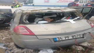 Takla atan otomobilin sürücüsü yaralandı