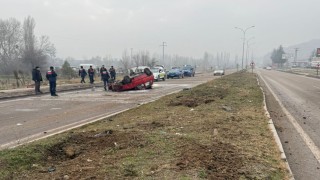 Tavşanlıda otomobil takla attı: 1 yaralı
