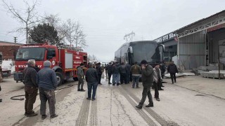 Tokatta park halindeki otobüs alev aldı