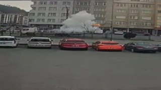 Trabzonda seyir halindeki tüp kamyonunda korkutan patlama