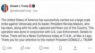 Trump, Venezuelaya saldırıyı doğruladı: Maduro ve eşi yakalanarak ülkeden çıkarıldı