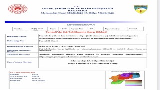 Tunceli için çığ uyarısı
