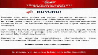 Tuncelide eğitime 1 gün daha ara verildi