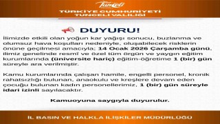 Tuncelide eğitime 1 gün daha ara verildi