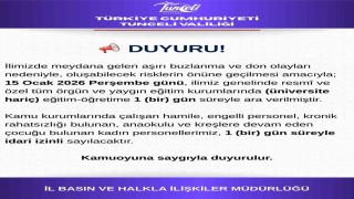 Tuncelide eğitime 1 gün daha ara verildi