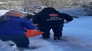 Zorlu yollar aşıldı, evde bakım hastasına zamanında müdahale