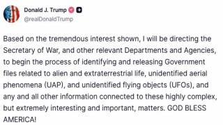 ABD Başkanı Trumptan UFO hamlesi: İlgili belgelerin erişime açılma sürecini başlatma talimatı vereceğim