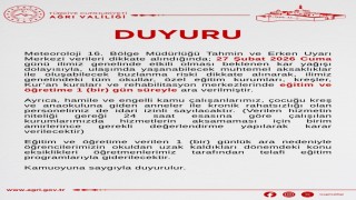Ağrıda eğitime kar engeli