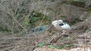 Alaplıda kamyon şarampole uçtu