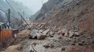 Artvinin Yusufeli ilçesinde heyelan