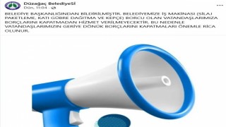 Belediye vatandaşlardan borçlarını sosyal medyadan istedi