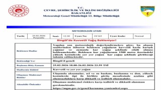 Bingöl için ‘Kuvvetli Yağış uyarısı
