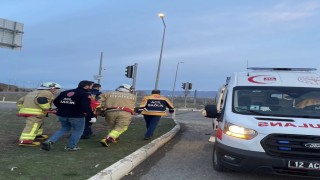 Bingölde trafik kazasında araç ters döndü: 1 yaralı