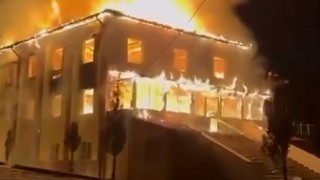 Boluda cami alev alev yandı