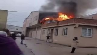 Bursada çatı yangını paniği