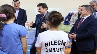 Cimnastik Federasyonu Başkanı Suat Çelen Bilecikte antrenmanları inceledi