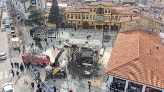 Çorumda son binanın da yıkılmasıyla tarihi silüet gün yüzüne çıktı