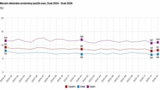 Cumhurbaşkanı Yardımcısı Yılmaz: 2026 yılı ocak ayında işsizlik oranı yüzde 8,1 ile tek haneli rakamlardaki seyrini 33ncü aya taşımıştır