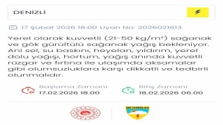 Denizli için sağanak ve gök gürültülü yağış uyarısı