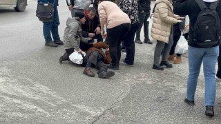 Edirnede motosikletin yaşlı adama çarpması kamerada