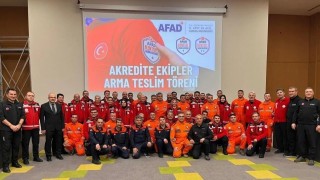Erzincanda arama kurtarma ekiplerine akreditasyon töreni