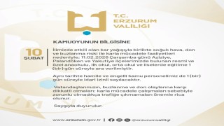 Erzurumda eğitime bir gün ara verildi