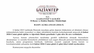 Gaziantepte 6 Şubatta eğitime 1 gün ara verildi