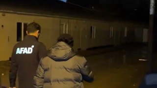 Gaziantepte yoğun yağış sonrası geçici yaşam alanı boşaltıldı
